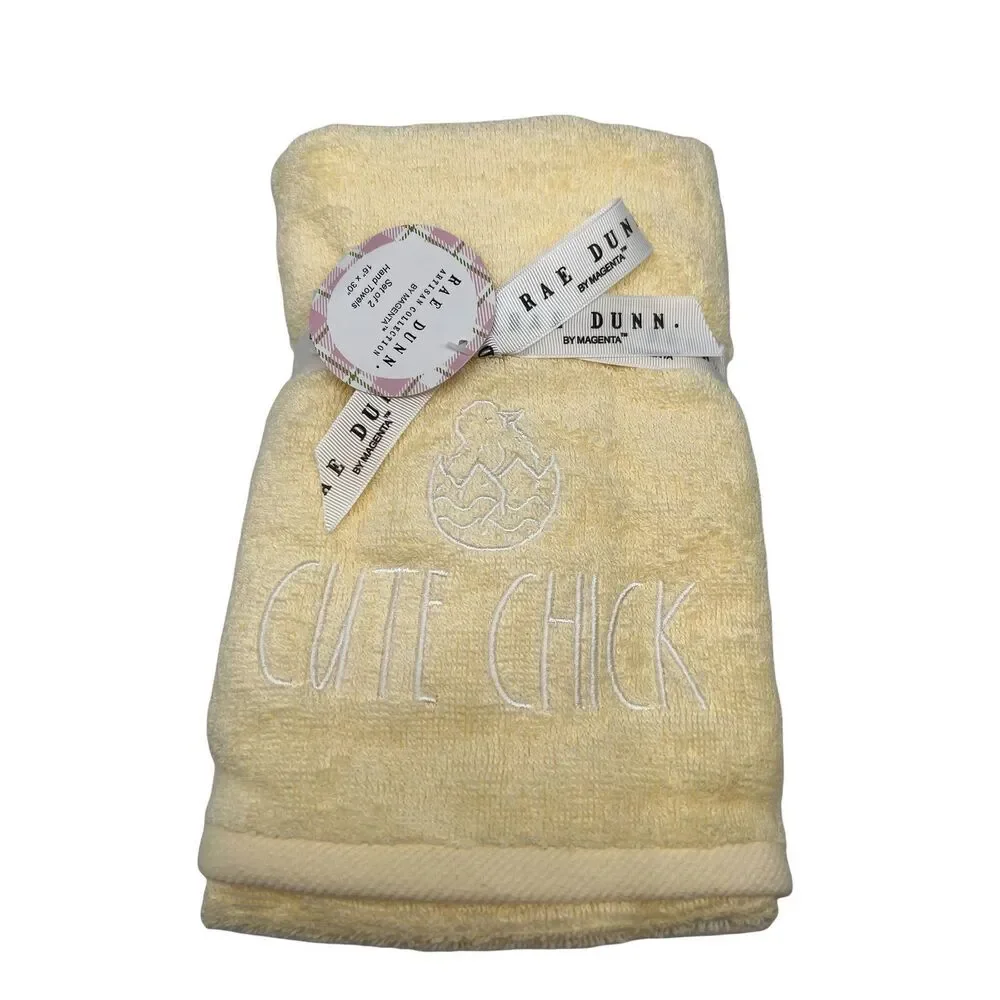 Rae Dunn Cute Chick Hand Towels 2 Pack